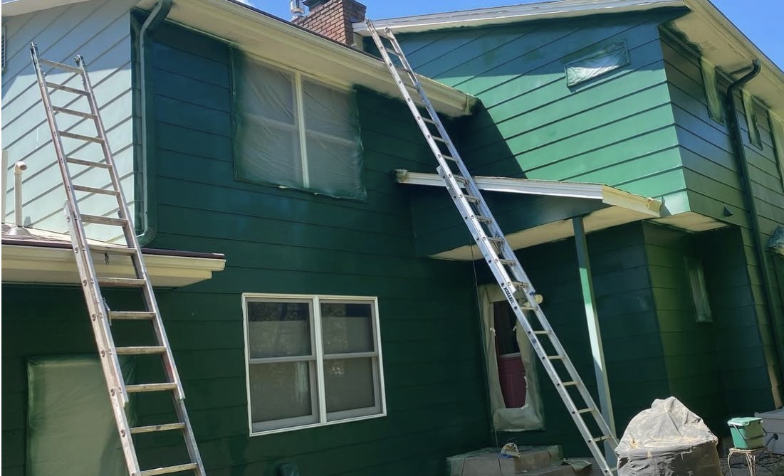 House Exterior Painting in Progress