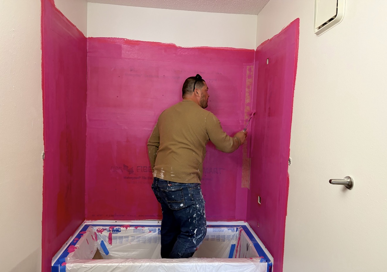 Applying Waterproofing to Shower Walls