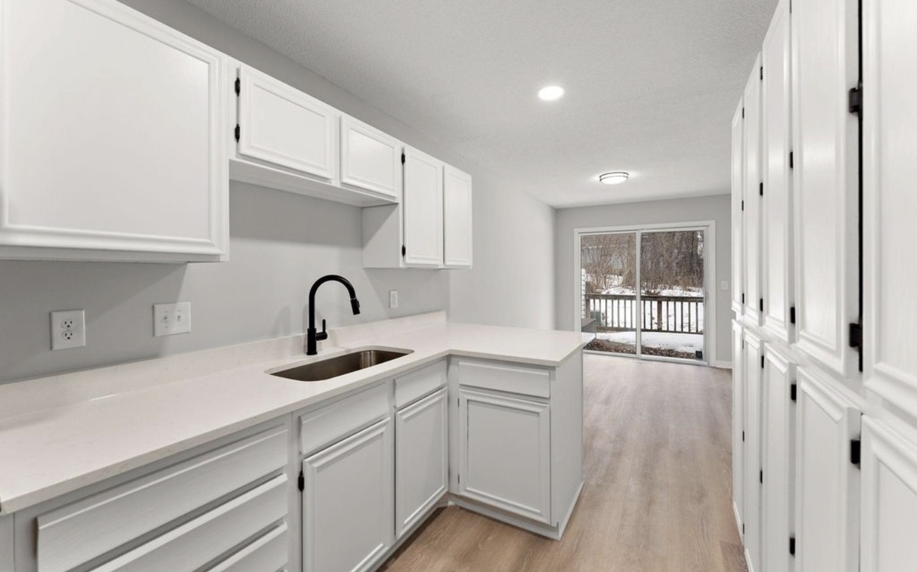 White Kitchen Cabinets and Sink