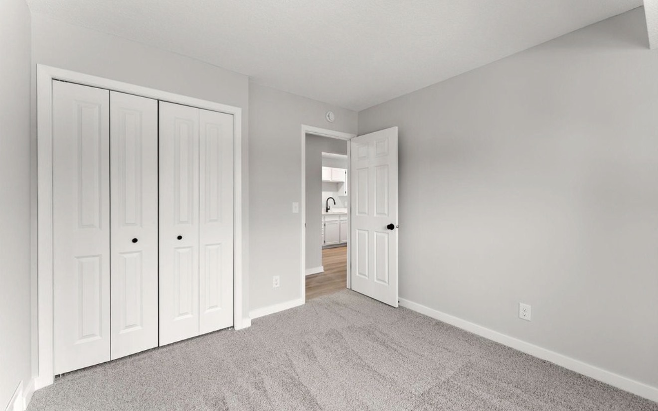 Bedroom closet doors turn