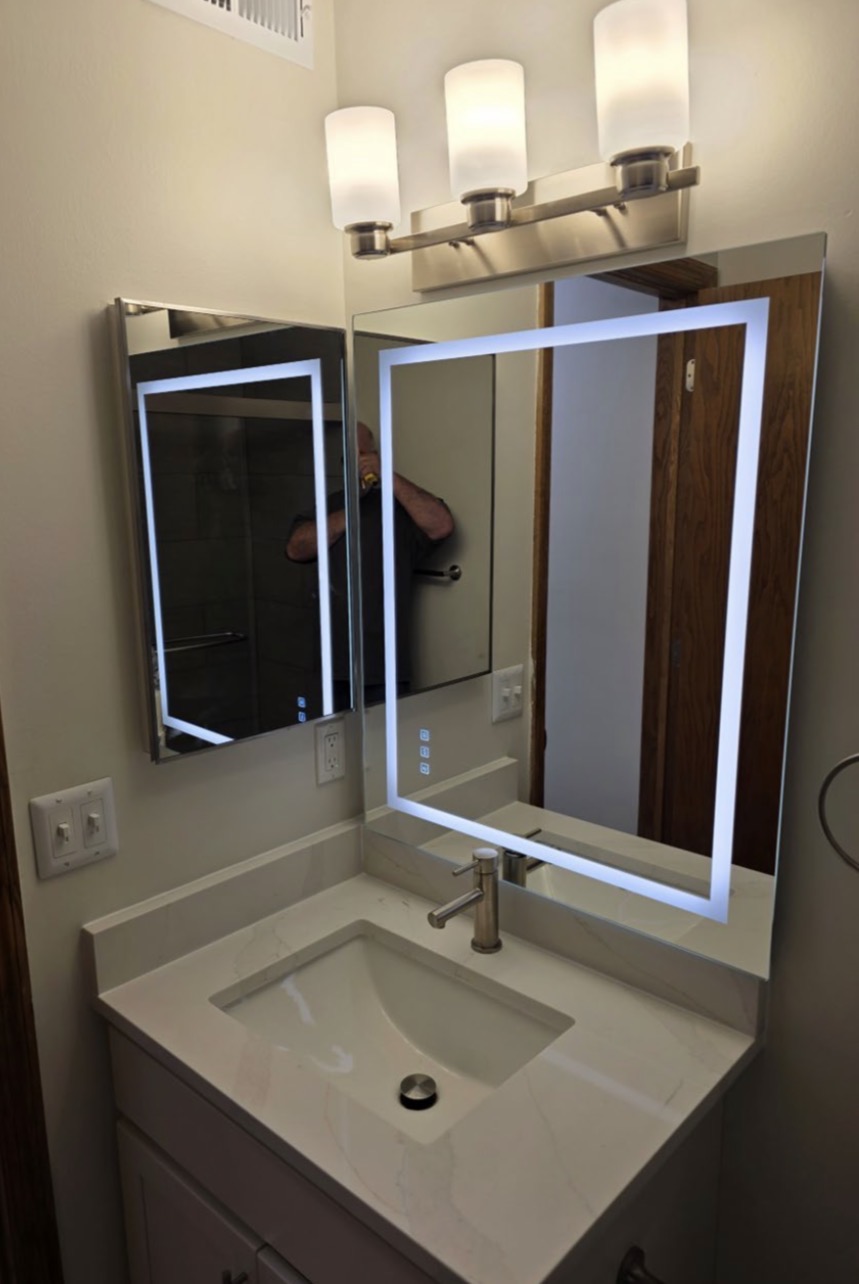 New Vanity, Mirrors, and Lights
