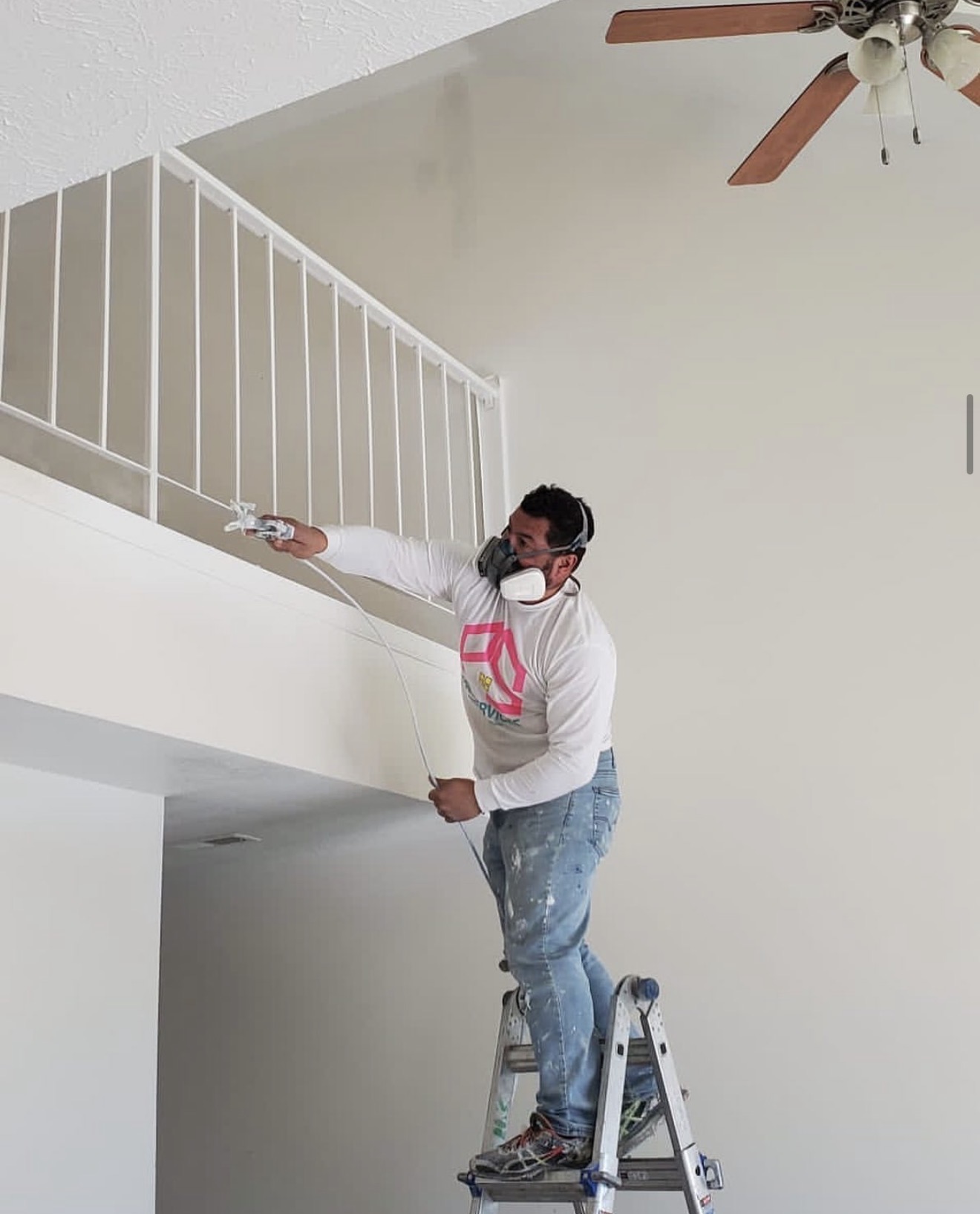 Interior stairwell and rail finish