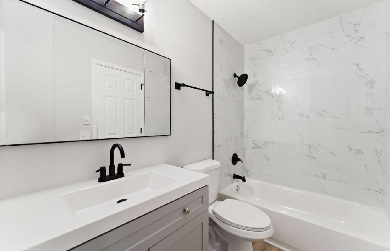 Marble walk-in shower remodel