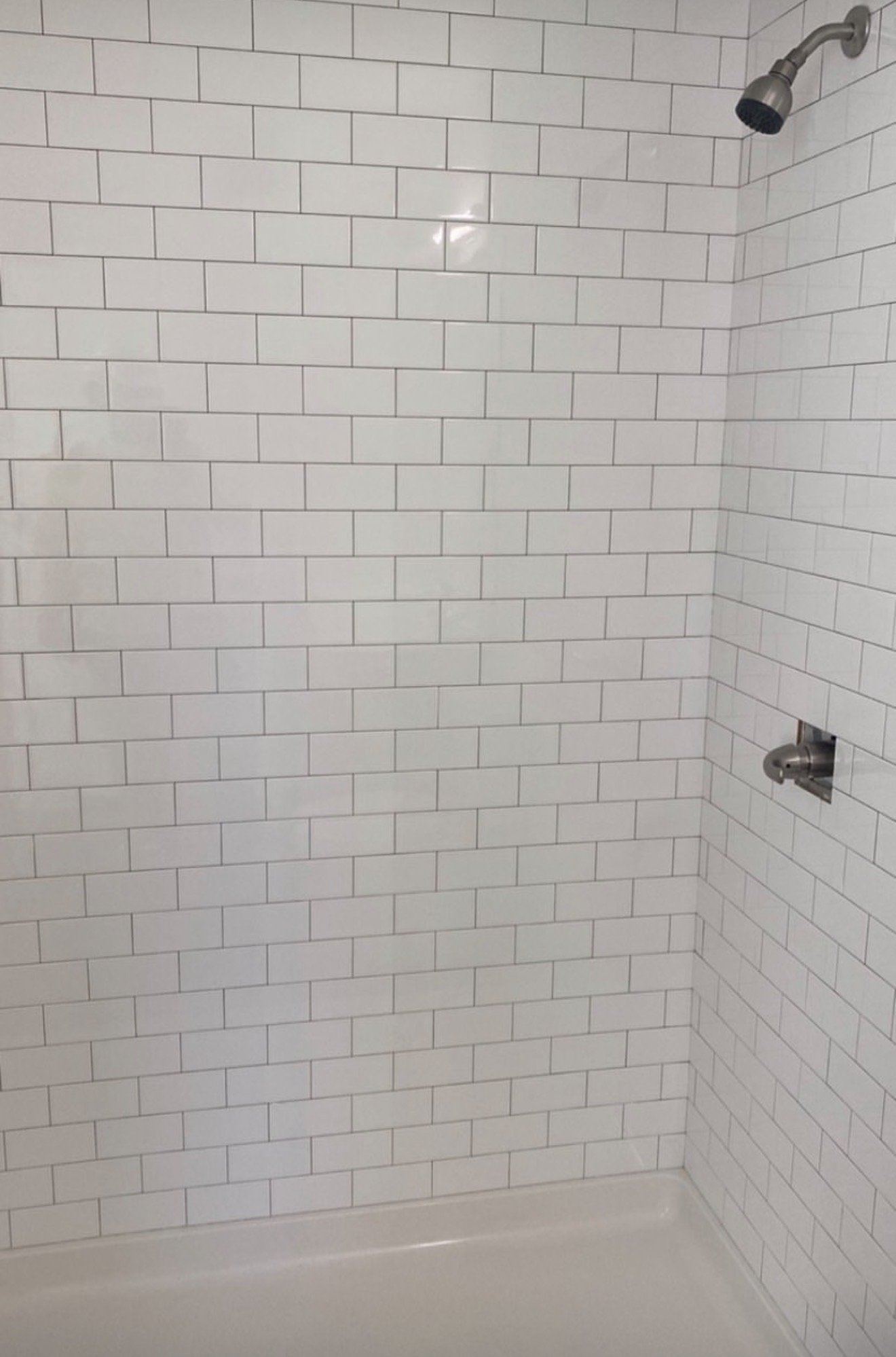 White Subway Tile Shower