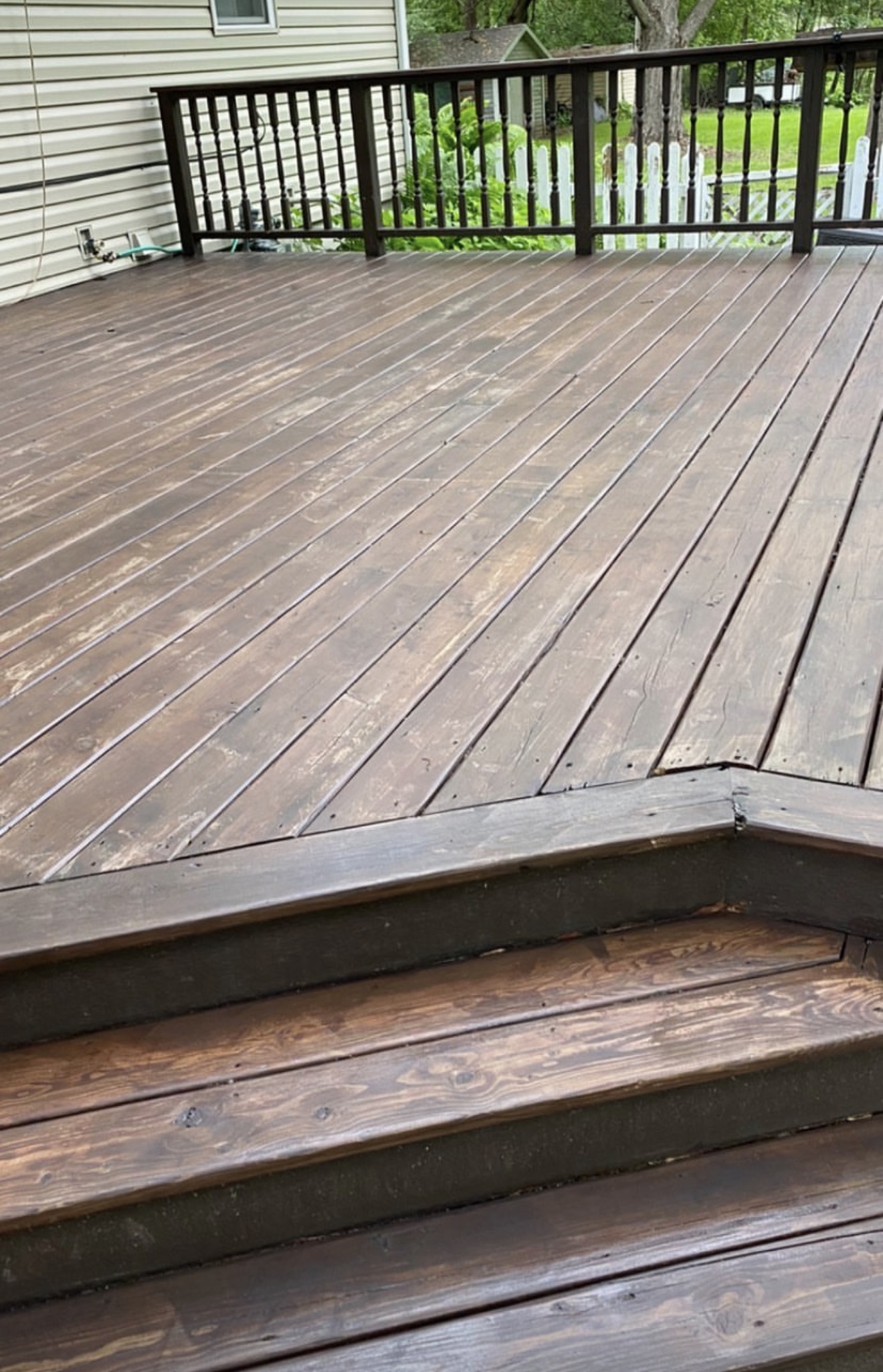 Weathered Wooden Deck and Stairs