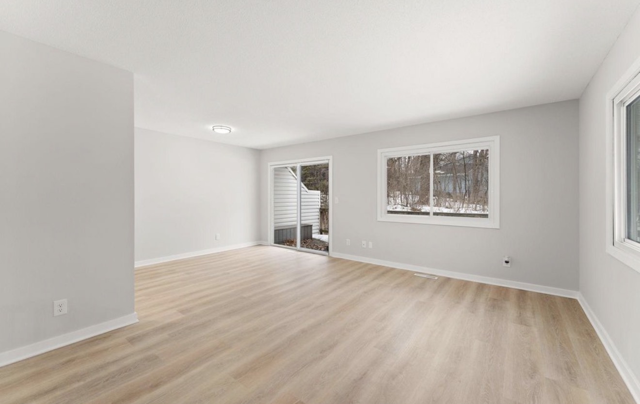 Finished living room with new floors